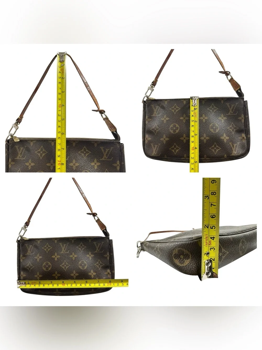 Louis Vuitton Monogram Canvas & Vachetta Leather Pochette Mini Bag with Dust Bag
